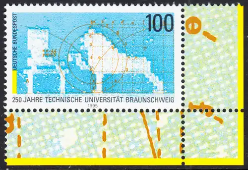 BUND 1995 Michel-Nummer 1783 postfrisch EINZELMARKE ECKRAND unten rechts