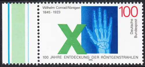 BUND 1995 Michel-Nummer 1784 postfrisch EINZELMARKE RAND links