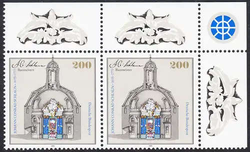 BUND 1995 Michel-Nummer 1787 postfrisch horiz.PAAR ECKRAND oben rechts