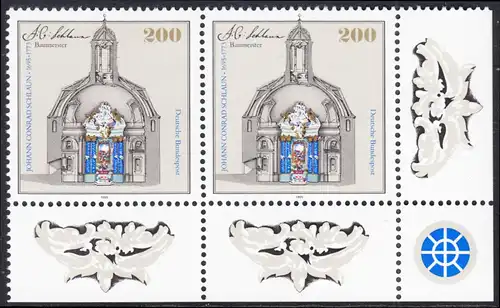 BUND 1995 Michel-Nummer 1787 postfrisch horiz.PAAR ECKRAND unten rechts