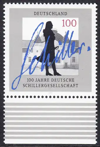 BUND 1995 Michel-Nummer 1792 postfrisch EINZELMARKE RAND unten