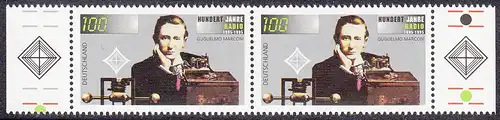 BUND 1995 Michel-Nummer 1803 postfrisch horiz.PAAR RÄNDER rechts/links (a)