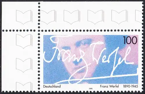 BUND 1995 Michel-Nummer 1813 postfrisch EINZELMARKE ECKRAND oben links