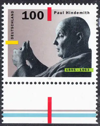 BUND 1995 Michel-Nummer 1827 postfrisch EINZELMARKE RAND unten (a)