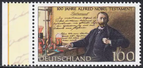 BUND 1995 Michel-Nummer 1828 postfrisch EINZELMARKE RAND links (a)