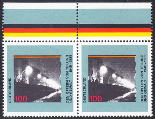 BUND 1995 Michel-Nummer 1830 postfrisch horiz.PAAR RÄNDER oben 