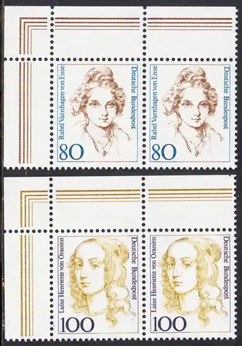 BUND 1994 Michel-Nummer 1756 postfrisch SATZ(2) horiz.PAARE ECKRÄNDER oben links