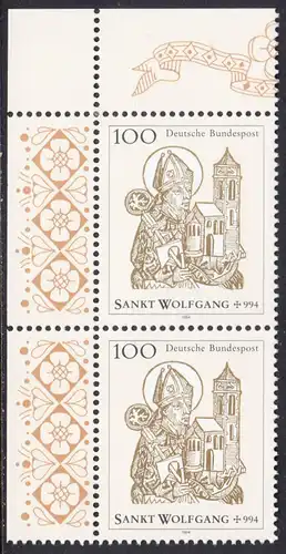 BUND 1994 Michel-Nummer 1762 postfrisch vert.PAAR ECKRAND oben links