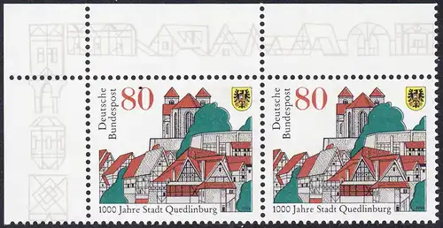 BUND 1994 Michel-Nummer 1765 postfrisch horiz.PAAR ECKRAND oben links