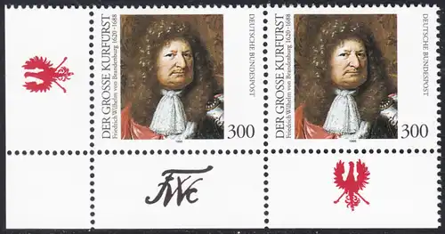 BUND 1995 Michel-Nummer 1781 postfrisch horiz.PAAR ECKRAND unten links