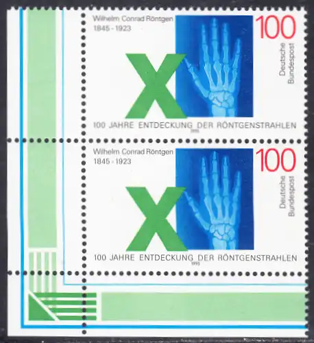 BUND 1995 Michel-Nummer 1784 postfrisch vert.PAAR ECKRAND unten links