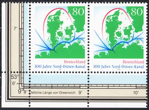 BUND 1995 Michel-Nummer 1802 postfrisch horiz.PAAR ECKRAND unten links