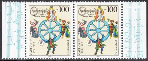 BUND 1995 Michel-Nummer 1806 postfrisch horiz.PAAR RÄNDER rechts/links