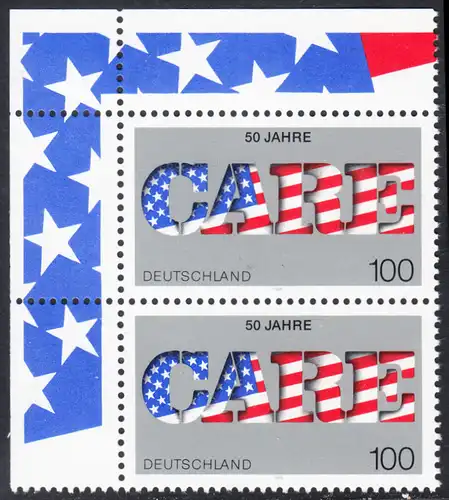 BUND 1995 Michel-Nummer 1829 postfrisch vert.PAAR ECKRAND oben links