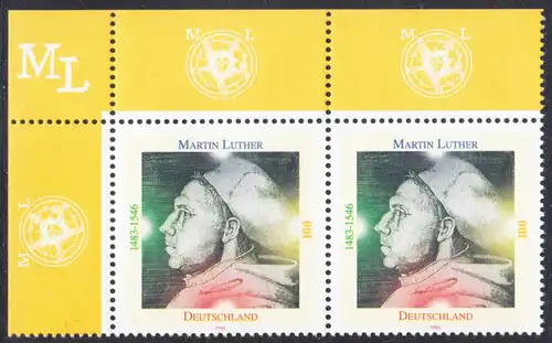 BUND 1996 Michel-Nummer 1841 postfrisch horiz.PAAR ECKRAND oben links