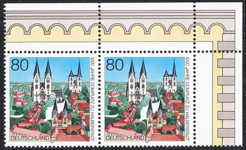 BUND 1996 Michel-Nummer 1846 postfrisch horiz.PAAR ECKRAND oben rechts