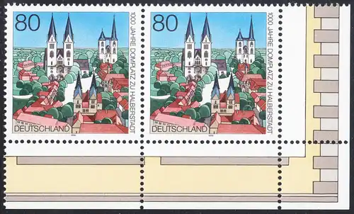 BUND 1996 Michel-Nummer 1846 postfrisch horiz.PAAR ECKRAND unten rechts