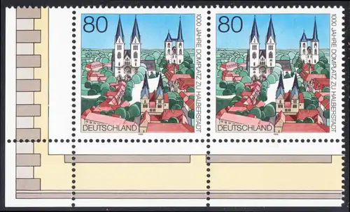 BUND 1996 Michel-Nummer 1846 postfrisch horiz.PAAR ECKRAND unten links