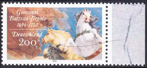 BUND 1996 Michel-Nummer 1847 postfrisch EINZELMARKE RAND rechts