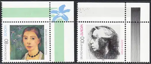 BUND 1996 Michel-Nummer 1854-1855 postfrisch SATZ(2) EINZELMARKEN ECKRÄNDER oben rechts