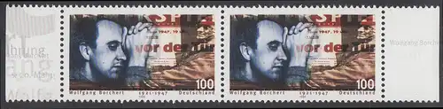 BUND 1996 Michel-Nummer 1858 postfrisch horiz.PAAR RÄNDER rechts/links (b)