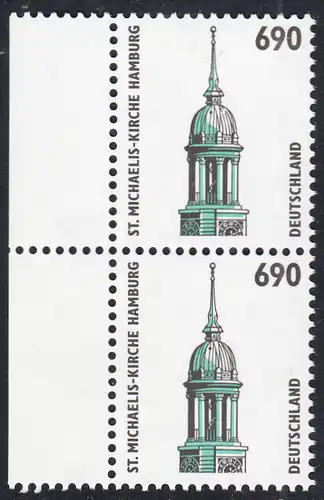 BUND 1996 Michel-Nummer 1860 postfrisch vert.PAAR RÄNDER links