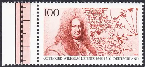 BUND 1996 Michel-Nummer 1865 postfrisch EINZELMARKE RAND links