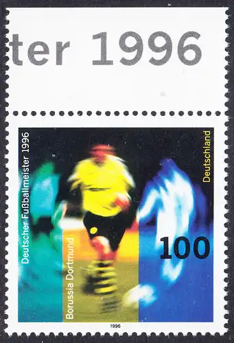 BUND 1996 Michel-Nummer 1879 postfrisch EINZELMARKE RAND oben (b)