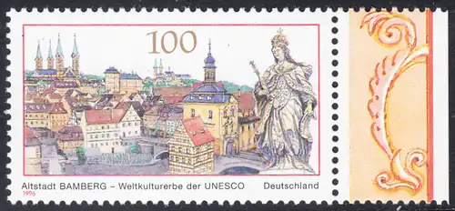 BUND 1996 Michel-Nummer 1881 postfrisch EINZELMARKE RAND rechts