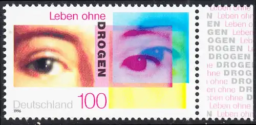 BUND 1996 Michel-Nummer 1882 postfrisch EINZELMARKE RAND rechts