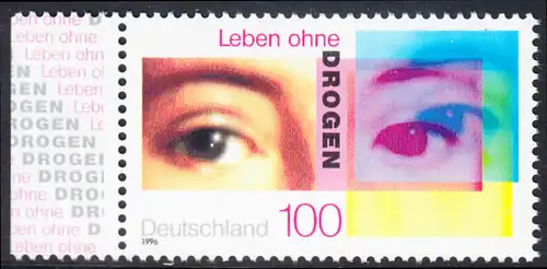 BUND 1996 Michel-Nummer 1882 postfrisch EINZELMARKE RAND links