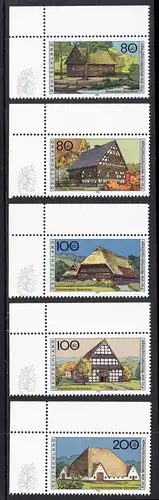BUND 1996 Michel-Nummer 1883-1887 postfrisch SATZ(5) EINZELMARKEN ECKRÄNDER oben links
