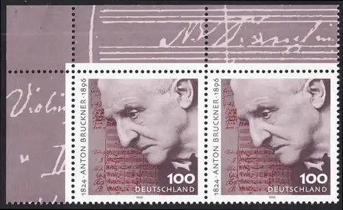 BUND 1996 Michel-Nummer 1888 postfrisch horiz.PAAR ECKRAND oben links