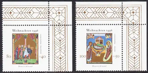 BUND 1996 Michel-Nummer 1891-1892 postfrisch SATZ(2) EINZELMARKEN ECKRÄNDER oben rechts