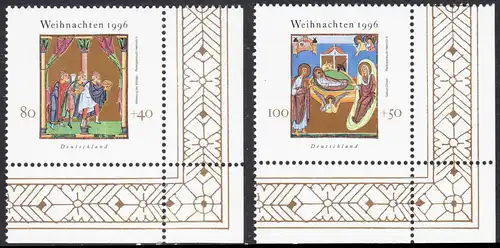 BUND 1996 Michel-Nummer 1891-1892 postfrisch SATZ(2) EINZELMARKEN ECKRÄNDER unten rechts