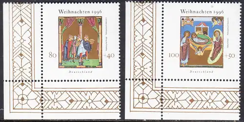 BUND 1996 Michel-Nummer 1891-1892 postfrisch SATZ(2) EINZELMARKEN ECKRÄNDER unten links