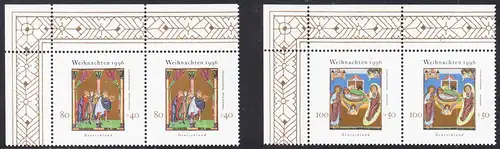 BUND 1996 Michel-Nummer 1891-1892 postfrisch SATZ(2) horiz.PAARE ECKRÄNDER oben links