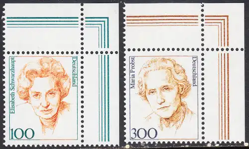 BUND 1997 Michel-Nummer 1955-1956 postfrisch SATZ(2) EINZELMARKEN ECKRÄNDER oben rechts