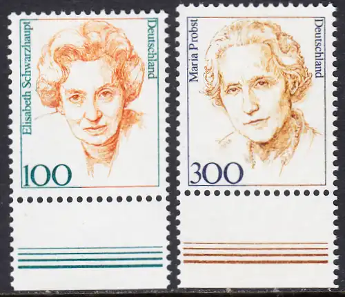 BUND 1997 Michel-Nummer 1955-1956 postfrisch SATZ(2) EINZELMARKEN RÄNDER unten 