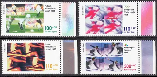 BUND 1998 Michel-Nummer 1968-1971 postfrisch SATZ(4) EINZELMARKEN RÄNDER rechts (c)