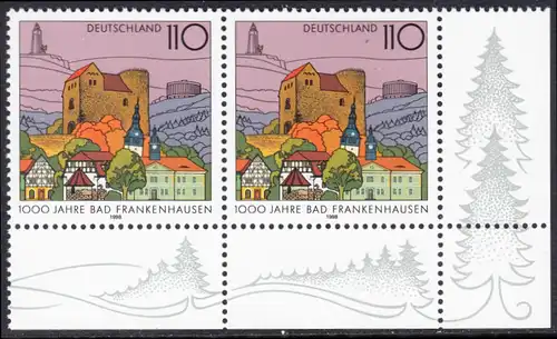 BUND 1998 Michel-Nummer 1978 postfrisch horiz.PAAR ECKRAND unten rechts