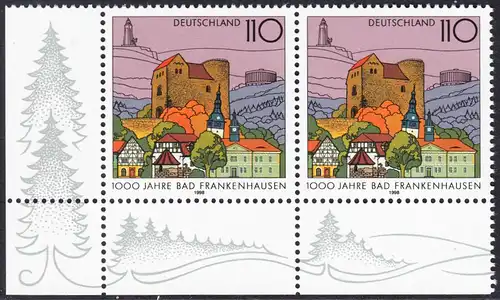 BUND 1998 Michel-Nummer 1978 postfrisch horiz.PAAR ECKRAND unten links