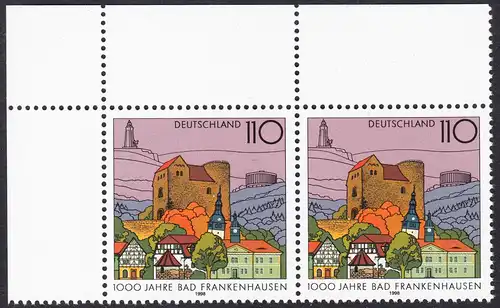 BUND 1998 Michel-Nummer 1978 postfrisch horiz.PAAR ECKRAND oben links