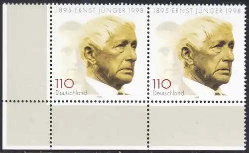 BUND 1998 Michel-Nummer 1984 postfrisch horiz.PAAR ECKRAND unten links