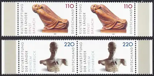 BUND 1999 Michel-Nummer 2063-2064 postfrisch SATZ(2) horiz.PAARE RÄNDER rechts/links
