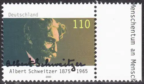 BUND 2000 Michel-Nummer 2090 postfrisch EINZELMARKE RAND rechts (c)