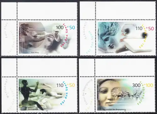 BUND 2000 Michel-Nummer 2094-2097 postfrisch SATZ(4) EINZELMARKEN ECKRÄNDER oben links