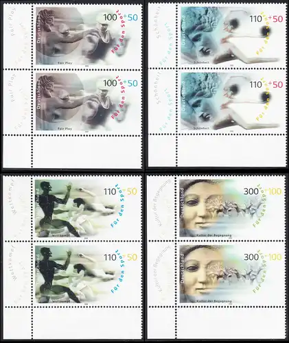 BUND 2000 Michel-Nummer 2094-2097 postfrisch SATZ(4) vert.PAARE ECKRÄNDER unten links