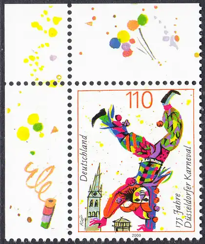 BUND 2000 Michel-Nummer 2099 postfrisch EINZELMARKE ECKRAND oben links