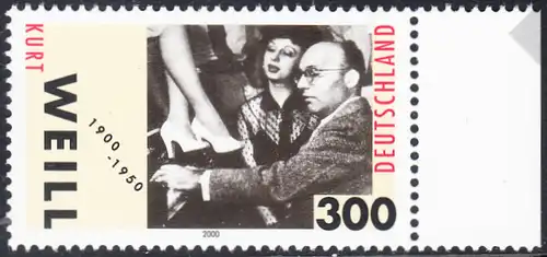 BUND 2000 Michel-Nummer 2100 postfrisch EINZELMARKE RAND rechts (a)